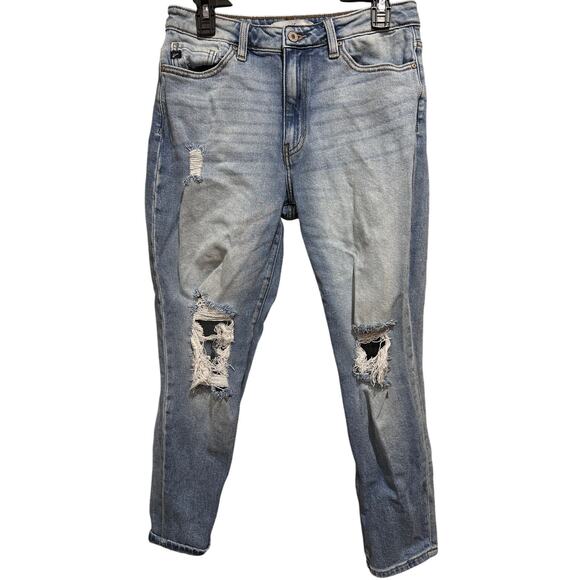 KanCan Ripped Jeans Women Junior Size 9 Blue Denim Distressed Cotton Blend - Picture 1 of 6